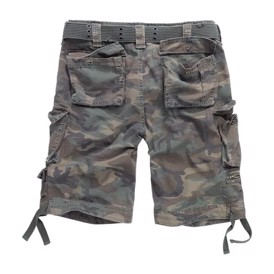 Brandit Savage Cargo Shorts i farven Woodland Camouflage set bagfra