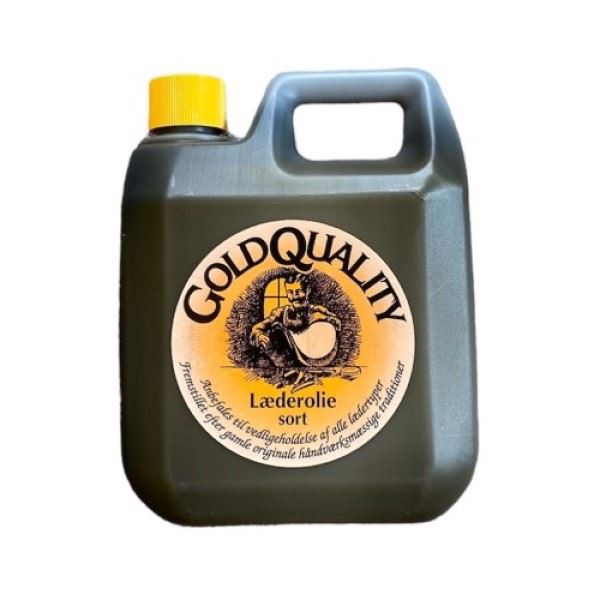Gold Quality læderolie i farven Sort, 1000 ml
