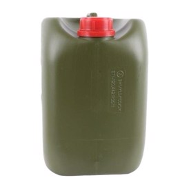 5 liters vanddunk i grøn fra forsvaret set med rødt skruelåg
