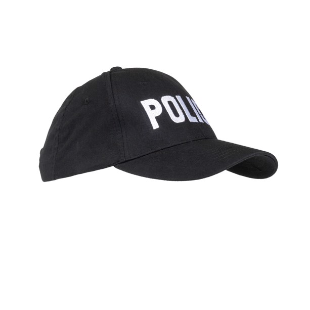 Police kasket i sort bomuld