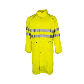 SIR Safestyle gul knælang regnjakke med reflekser