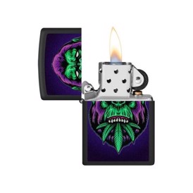 Zippo Lighter med Cannabis Gorilla Design set med flamme