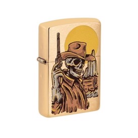 Zippo Lighter med Cowboy Skull Design
