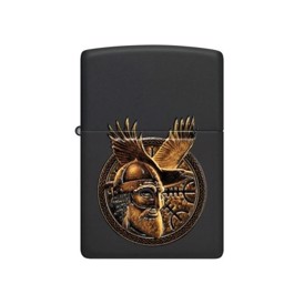 Zippo Lighter med Odin Design set uden flamme set forfra