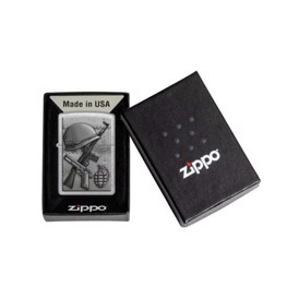 Zippo Lighter med Soldier Design set med æske