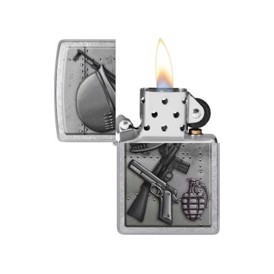 Zippo Lighter med Soldier Design set med flamme