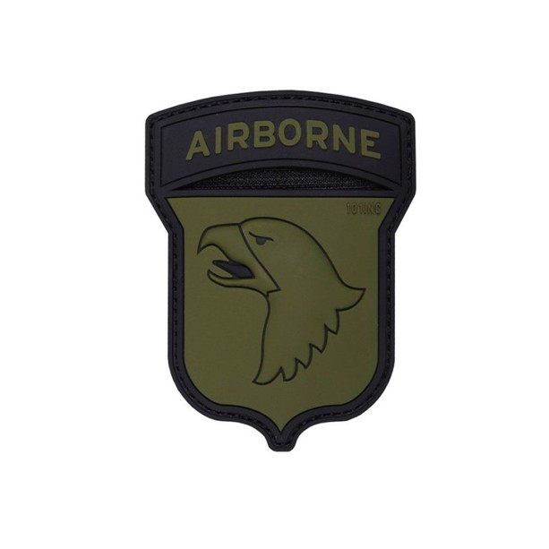 Grønt 101st airborne division PVC mærke med velcro