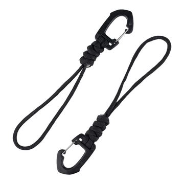 101 INC Karabinhage med Paracord 2-pak set i farven Sort