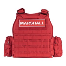 101 INC Tactical Marshall Vest i farven Rød set bagfra