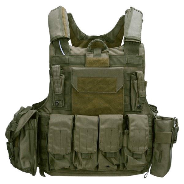 101 INC Tactical Raptor Vest, Ensfarvet, Oliven