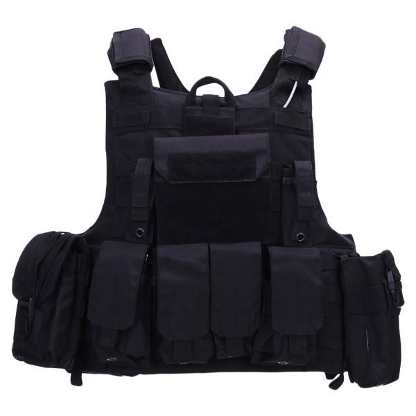 101 INC Tactical Raptor Vest, Ensfarvet, Sort