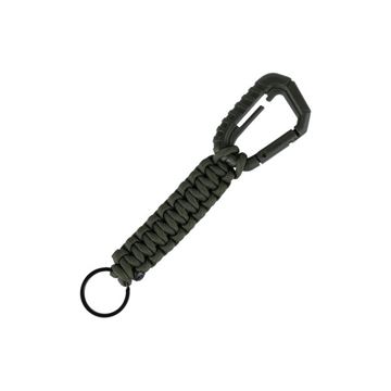 101 INC Taktisk Nøglering med Karabinhage og Paracord set i farven Grøn