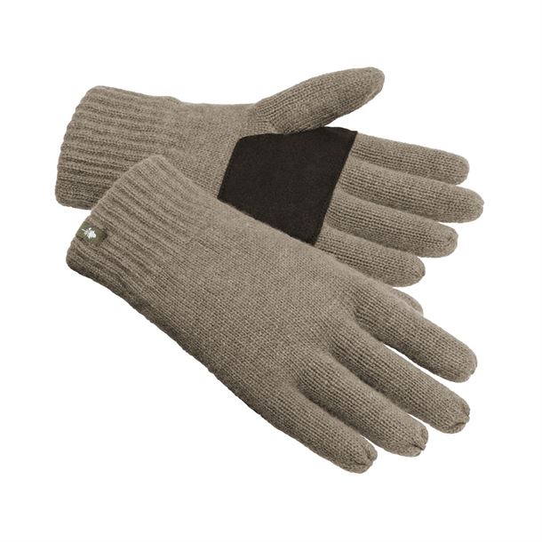 Strikket handsker i uld fra Pinewood i mole