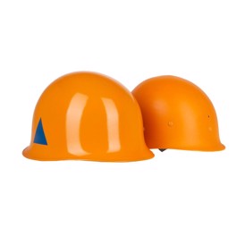 Orange stålhjelm med inderhjelm