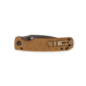 5.11 Tactical Braddock DP mini foldekniv i farven Kangaroo med bælteclips