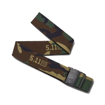 5.11 Tactical Vendbart Ayce Bælte set i Woodland Camouflage og Sort med logo detaljer