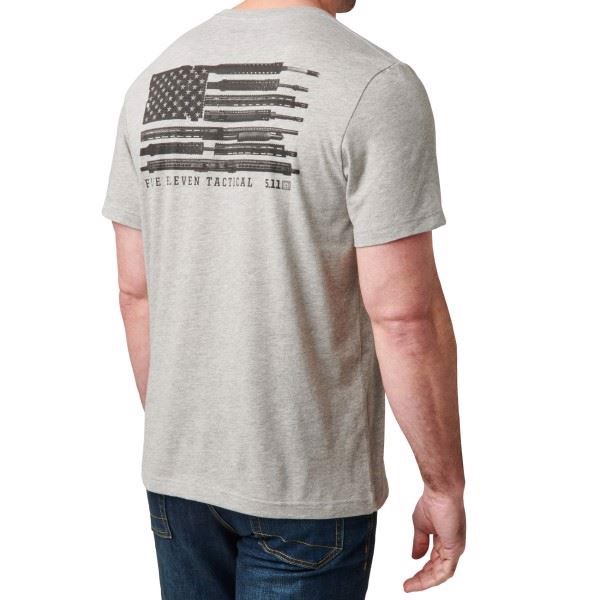 5.11 Tactical Barrell Banner T-shirt i farven Heather Grey set bagfra