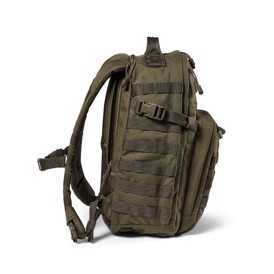 5.11 Tactical Rush12 2.0 rygsæk, 24 liter i farven Ranger Green set fra siden med Molle panel
