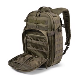 5.11 Tactical Rush12 2.0 rygsæk, 24 liter i farven Ranger Green set med åben frontlomme