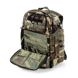 5.11 Tactical Rush24 2.0 Rygsæk 37 liter i farven Woodland Camo set med åbent frontrum