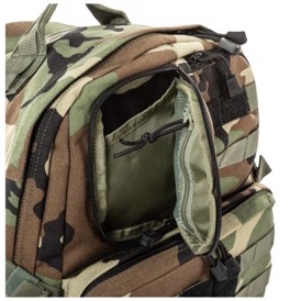 5.11 Tactical Rush24 2.0 Rygsæk 37 liter i farven Woodland Camo set med åbent toprum