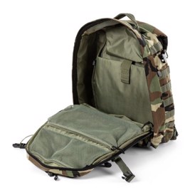 5.11 Tactical Rush24 2.0 Rygsæk 37 liter i farven Woodland Camo set med åbent hovedrum