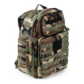 5.11 Tactical Rush24 2.0 Rygsæk 37 liter i farven Woodland Camo set på skrå