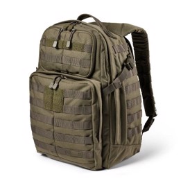 5.11 Tactical Rush24 2.0 Rygsæk, 37 liter i farven Ranger Green set i venstre vinkel forfra