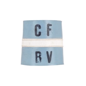 Armbind fra Dansk Civilforsvar med hvid stribe