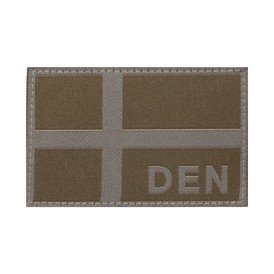 Clawgear mærke med dansk flag i brun grå