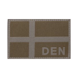 Clawgear mærke med dansk flag, Oliven