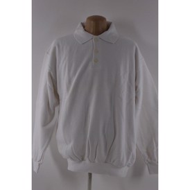 Army sweatshirt dansk militær med 3 knapper, polyester/bomuld, hvid