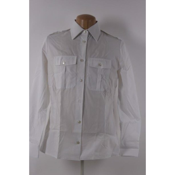 langærmet hvid dame militærskjorte