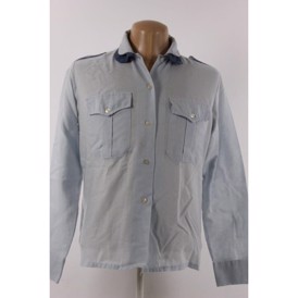 Dame skjorte, Danske Kvinders Beredskab, Lyseblå, Blå underkrave, Brugt, 38