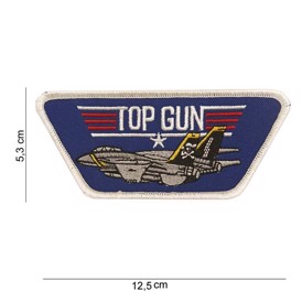 Stofmærke med Top Gun Logo og Kampfly