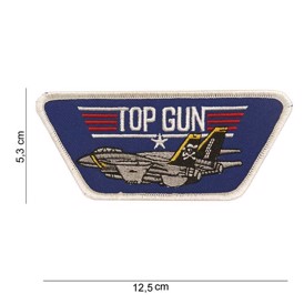 Stofmærke med Top Gun Logo og Kampfly