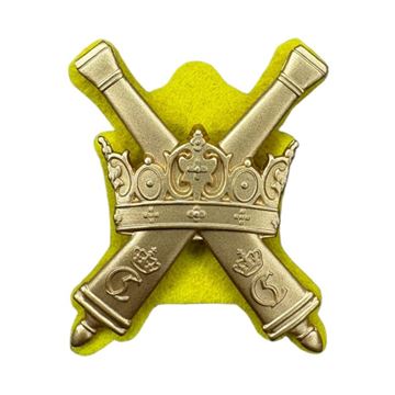 Afdelingsmærke Dronningens Artilleriregiment DAR, Ubrugt set med gul filt