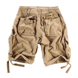 Vintage cargo shorts med lommer i beige