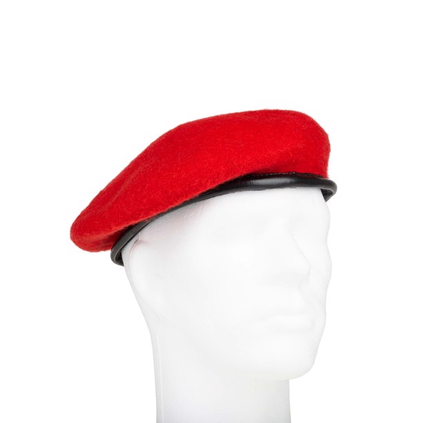 Militær baret i rød uld