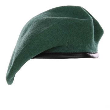 Baret i Uld med Læderkant, Commander Green