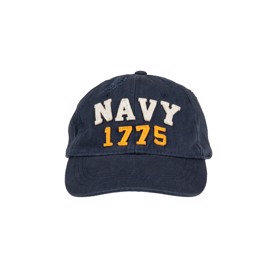 Navy cap i blåt stone washed look