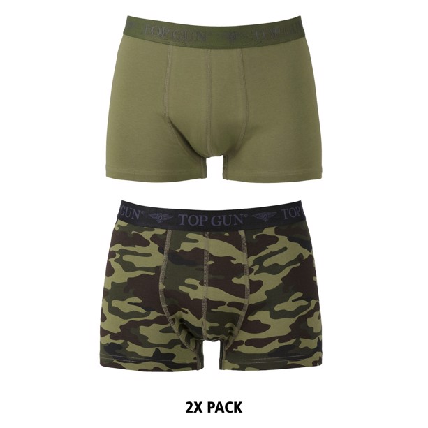 Boksershorts med Top Gun i farverne Camouflage og Oliven