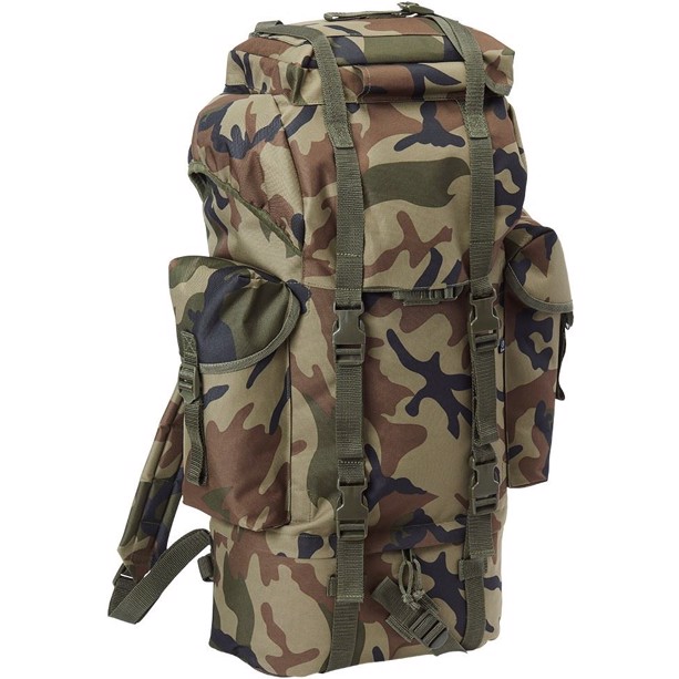 Brandit Kamprygsæk, 65 liter, Woodland Camouflage