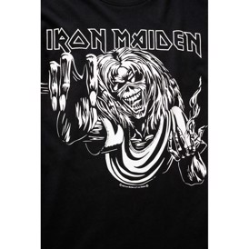 Brandit Iron Maiden T-shirt, EDDIE, Glow in the dark print set tæt på