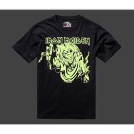 Brandit Iron Maiden T-shirt, EDDIE, Glow in the dark print set i mørke