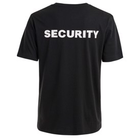 T-shirt til vagt med Security logo på ryggen