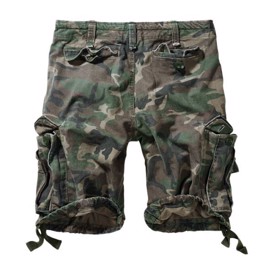 Brandit Vintage Classic Cargo Shorts med mange lommer i farven Woodland Camouflage set bagfra