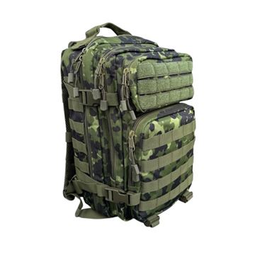 Bushcamp Assault Rygsæk 25 Liter, M84 Camouflage set fra vinkel