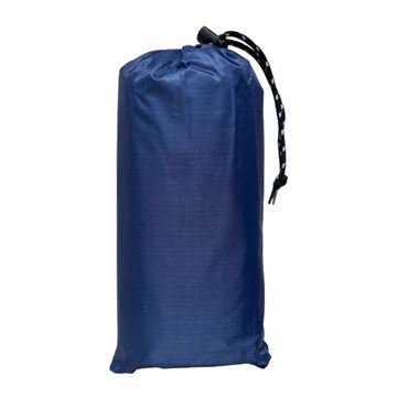 Bushcamp Ripstop Regn Poncho med lomme set i farven Navy i opbevaringspose