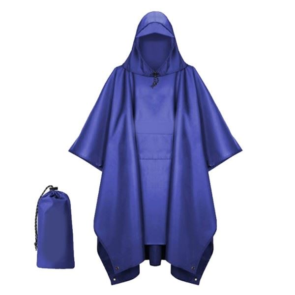 Bushcamp Ripstop Regn Poncho med lomme set i farven Navy
